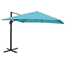 (azzurro senza base) Ombrellone parasole decentrato MCW-A96 3x3m alluminio