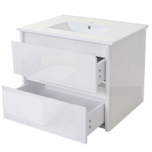 Waschbecken + Unterschrank MCW-B19, Waschbecken Waschtisch Badezimmer, hochglanz 50x80cm