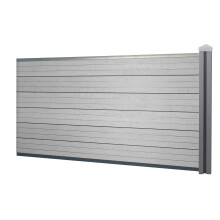 WPC-Sichtschutz Savoie, Windschutz Zaun, WPC-Pfosten