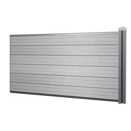 Biombo WPC Sarthe, valla cortaviento, poste WPC