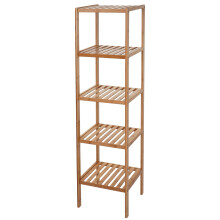 Badregal MCW-B18, Badezimmer Badschrank Standregal, Bambus