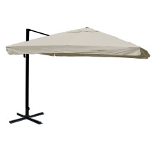 (con volante avorio grigio senza base) Ombrellone parasole decentrato MCW-A96 3x3m alluminio