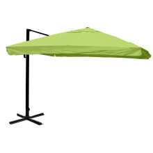 (con volante verde senza base) Ombrellone parasole decentrato MCW-A96 3x3m alluminio
