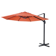 (arancione senza base) Ombrellone parasole decentrato MCW-A96 rotondo 3 m
