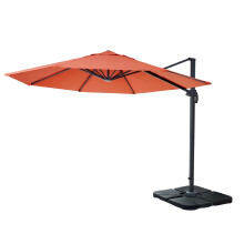 (arancione girevole con base) Ombrellone parasole decentrato MCW-A96 rotondo 3 m
