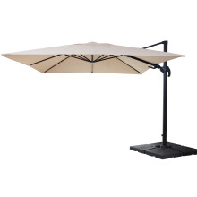 (avorio girevole con base) Ombrellone parasole decentrato MCW-A96 orientabile 3x4m alluminio