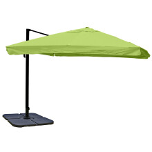 (con volante verde con base) Ombrellone parasole decentrato MCW-A96 3x3m alluminio