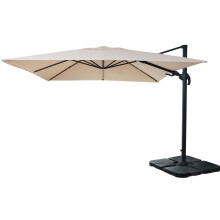 (avorio con base) Ombrellone parasole decentrato MCW-A96 orientabile 3x3m