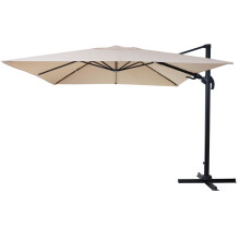 (avorio senza base) Ombrellone parasole decentrato MCW-A96 orientabile 3x3m