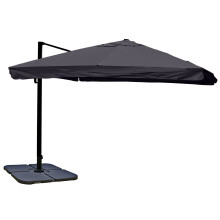 (con volante antracite con base) Ombrellone parasole decentrato MCW-A96 3,5x3,5m alluminio