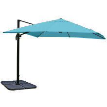 (azzurro girevole con base) Ombrellone parasole decentrato MCW-A96 3x4m alluminio