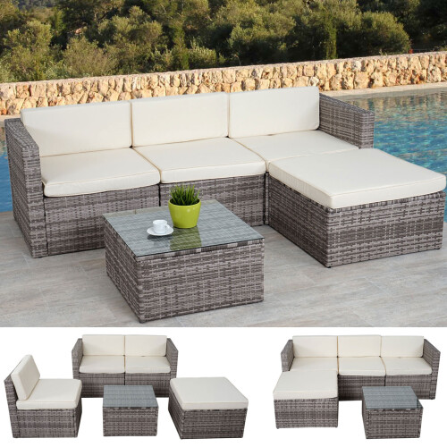 Poly-Rattan-Garnitur MCW-D28, Gartengarnitur Sofa Set 1