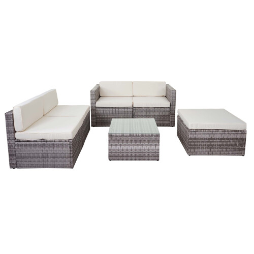 Poly-Rattan-Garnitur MCW-D24, Garten-/Lounge-Set Sofa