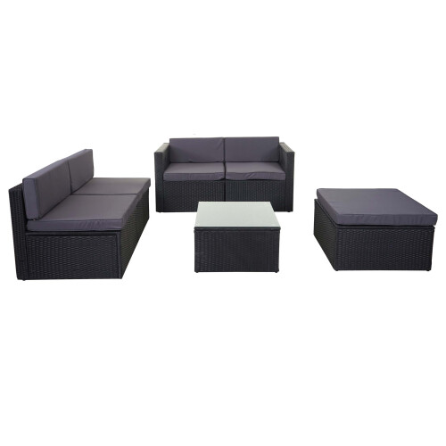 Poly-Rattan-Garnitur MCW-D24, Garten-/Lounge-Set Sofa
