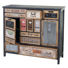 Apotheker-Schrank MCW-A43, Kommode, Tanne Holz massiv Vintage Shabby-Look 100x110x32cm