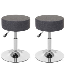 2er-Set Hocker MCW-C22, Sitzhocker Schminkhocker, höhenverstellbar Ø 35cm