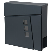 Briefkasten MCW-B29, Wandbriefkasten Postkasten Zeitungsfach, pulverbeschichtet
