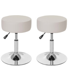 2er-Set Hocker MCW-C22, Sitzhocker Schminkhocker, höhenverstellbar Ø 35cm