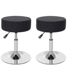 2er-Set Hocker MCW-C22, Sitzhocker Schminkhocker, höhenverstellbar Ø 35cm
