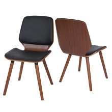 2er-Set Esszimmerstuhl MCW-B16, Holz Bugholz Retro-Design Walnussoptik, MVG-zertifiziert