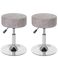 2er-Set Hocker MCW-C22, Sitzhocker Schminkhocker, höhenverstellbar Ø 35cm