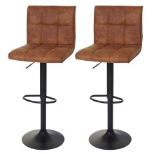 2er-Set Barhocker MCW-B13, Barstuhl Tresenhocker, Wildlederimitat MVG-zertifiziert