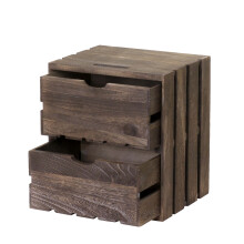 Kommode MCW-C62, Schubladenkommode Holzkiste, Shabby-Look Vintage, 2 Schubladen 36x32x26cm