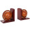 Set 2x fermalibri mappamondo antico MCW-B79 MDF plastica marrone 1