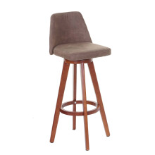 Barhocker MCW-C43, Barstuhl Tresenhocker, Holz Textil drehbar