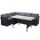 Poly-Rattan-Garnitur MCW-A29, Gartengarnitur Sitzgruppe Lounge-Esstisch-Set, schwarz 1