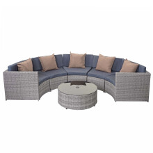 Poly-Rattan Garnitur rund MCW-E17, Garten-Set Sitzgruppe