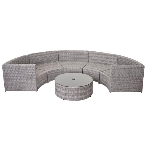 Poly-Rattan Garnitur rund MCW-E17, Garten-Set Sitzgruppe 2