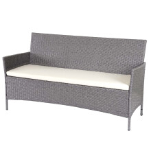 3-Sitzer Poly-Rattan Gartenbank Hamar, Sitzbank