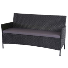 3-Sitzer Poly-Rattan Gartenbank Hamar, Sitzbank