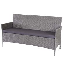 3-Sitzer Poly-Rattan Gartenbank Hamar, Sitzbank