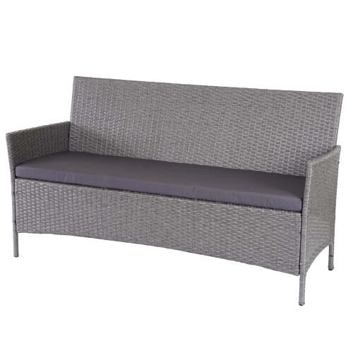 3-Sitzer Poly-Rattan Gartenbank Hamar, Sitzbank
