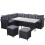 Poly-Rattan-Garnitur MCW-A29, Gartengarnitur Sitzgruppe Lounge-Esstisch-Set, schwarz 1