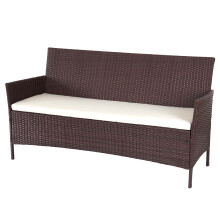 3-Sitzer Poly-Rattan Gartenbank Hamar, Sitzbank