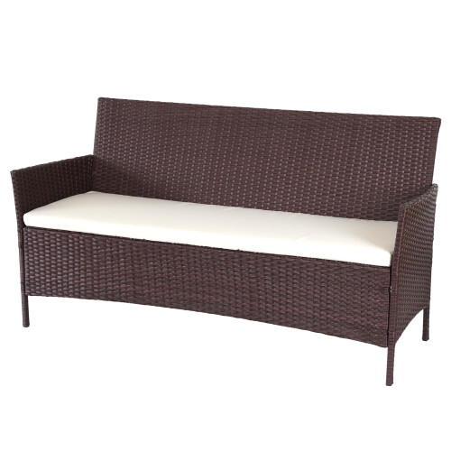 3-Sitzer Poly-Rattan Gartenbank Hamar, Sitzbank