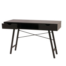 Scrivania consolle tavolino sideboard MCW-E92 legno effetto 3D 120x60cm ~ nero