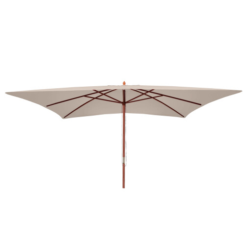 Sonnenschirm Lissabon, Gartenschirm Marktschirm, 3x4m Polyester/Holz 6kg