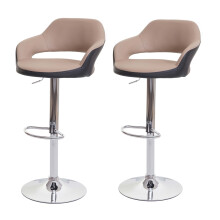 2er-Set Barhocker MCW-F16, Barstuhl Tresenhocker Drehhocker, mit Lehne Kunstleder