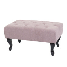 Ottomane Chesterfield Oxford, Sitzhocker Fußablage Hocker, wasserabweisend Stoff/Textil 39x77x47cm