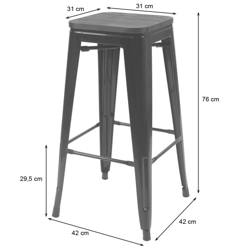 Tabouret de bar MCW-A73 (lot de 4) 2