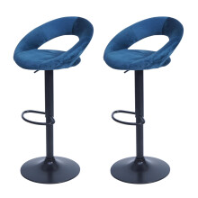 2er-Set Barhocker MCW-F46, Barstuhl Tresenhocker Bistrohocker, Gestell schwarz