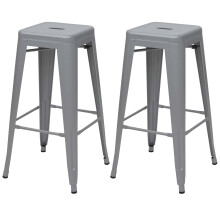 2er-Set Barhocker MCW-A73, Barstuhl Tresenhocker, Metall Industriedesign stapelbar