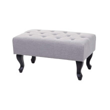 Ottomane Chesterfield Oxford, Sitzhocker Fußablage Hocker, wasserabweisend Stoff/Textil 39x77x47cm
