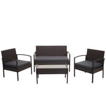 Poly-Rattan Garnitur MCW-F56, Balkon-/Garten-/Lounge-Set Sitzgruppe