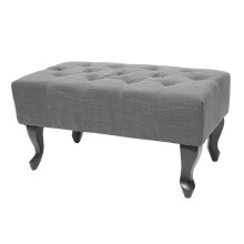 Ottomane Chesterfield Oxford, Sitzhocker Fußablage Hocker, wasserabweisend Stoff/Textil 39x77x47cm