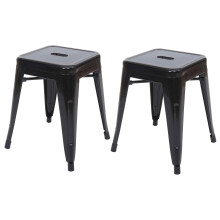 2er-Set Hocker MCW-A73, Metallhocker Sitzhocker, Metall Industriedesign stapelbar